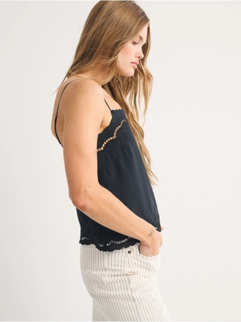 NWT Abercrombie & Fitch Cotton-Silk Blend Cutwork Cami Small